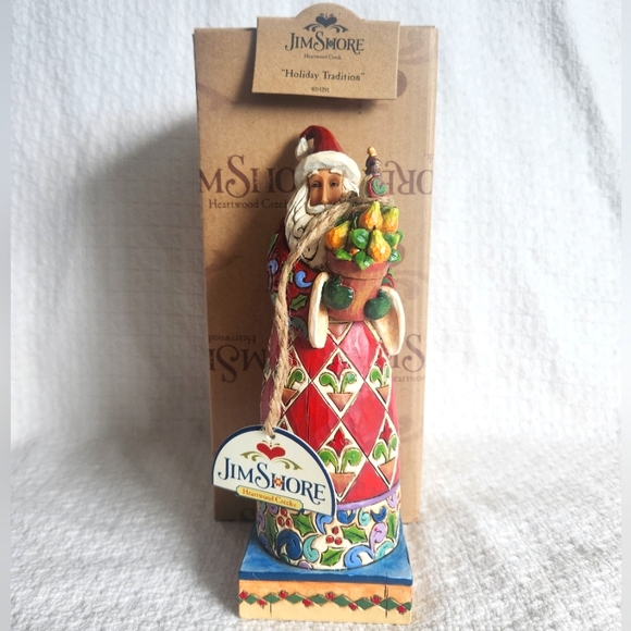 Jim Shore Holiday Tradition Small Santa with Patridge Peartree Figurine - Picture 1 of 10